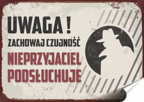 PRL Plakat Samoprzylepny Retro Plakietka(motyw metalowego szyldu)#05848