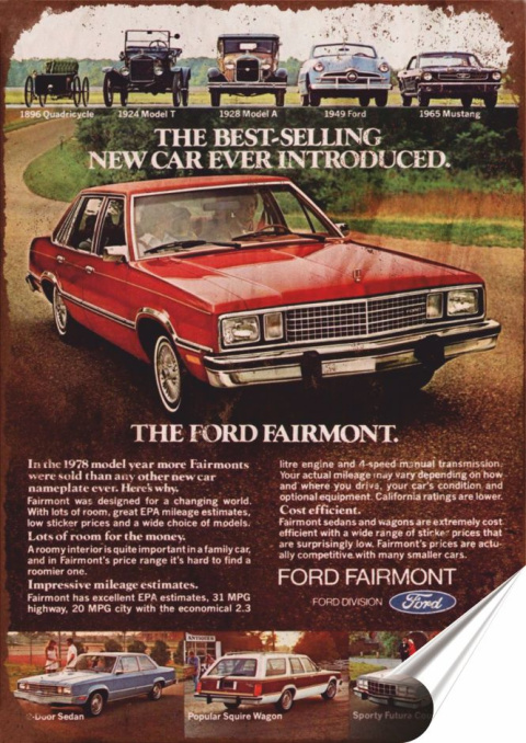 Ford Plakat Samoprzylepny Retro Plakietka(motyw metalowego szyldu)#06039