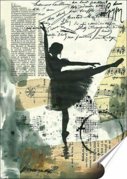 Baletnica Plakat Samoprzylepny Plakietka(motyw metalowego szyldu)#06153