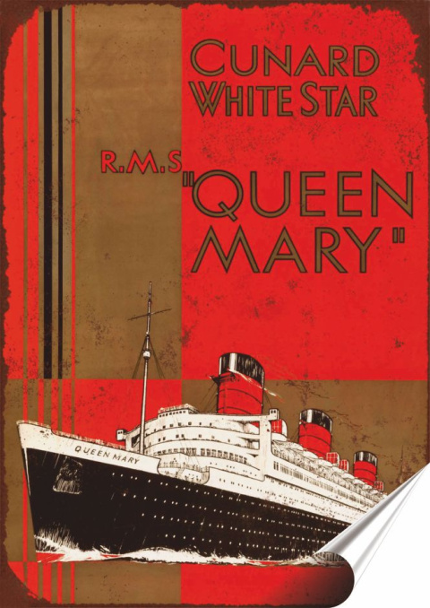 Queen Mary Plakat Samoprzylepny Plakietka(motyw metalowego szyldu)#06134