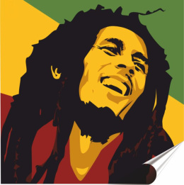 Bob Marley Plakat Samoprzylepny Plakietka(motyw metalowego szyldu)#06777