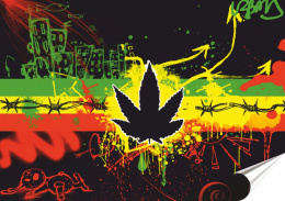 Marihuana Plakat Samoprzylepny Plakietka(motyw metalowego szyldu)#06787