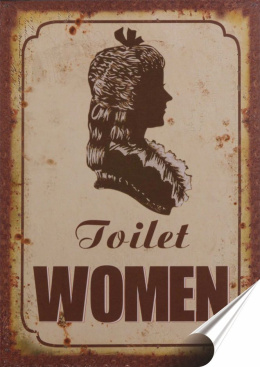 Toaleta Plakat Samoprzylepny Plakietka(motyw metalowego szyldu)#07005