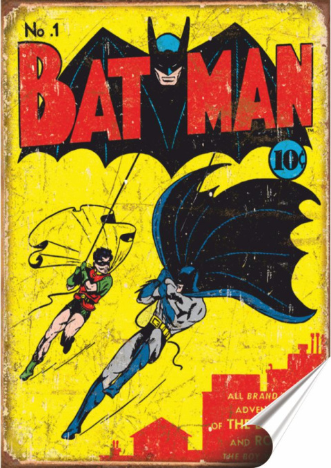 Batman Plakat Samoprzylepny Plakietka(motyw metalowego szyldu)#07051