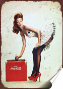 Coca Cola Plakat Samoprzylepny Plakietka(motyw metalowego szyldu)#07100