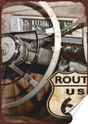 Route 66 Plakat Samoprzylepny Plakietka(motyw metalowego szyldu)#07133