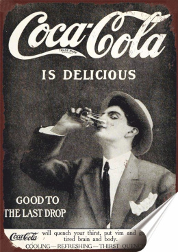 Coca Cola Plakat Samoprzylepny Plakietka(motyw metalowego szyldu)#07169