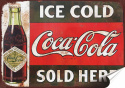 Coca Cola Plakat Samoprzylepny Plakietka(motyw metalowego szyldu)#07185