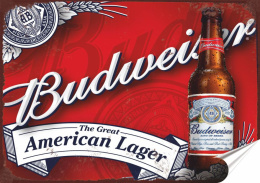 Budweiser Plakat Samoprzylepny Plakietka(motyw metalowego szyldu)#07228