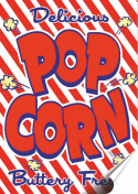 Pop Corn Plakat Samoprzylepny Plakietka(motyw metalowego szyldu)#07232