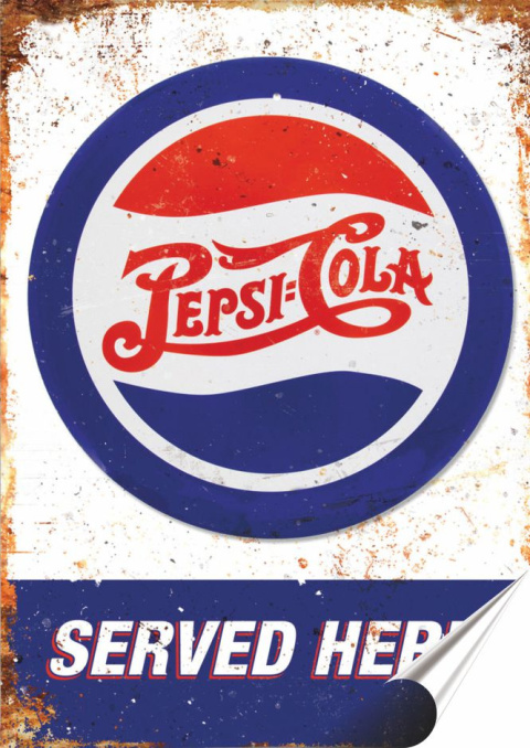 Pepsi Cola Plakat Samoprzylepny Plakietka(motyw metalowego szyldu)#07290