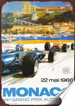 Monaco Plakat Samoprzylepny Plakietka(motyw metalowego szyldu)#07295