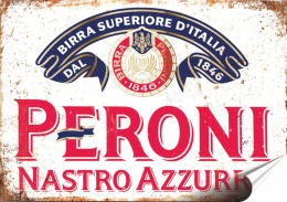 Peroni Plakat Samoprzylepny Retro Plakietka(motyw metalowego szyldu)#07343