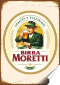 Birra Moretti Plakat Samoprzylepny Retro (motyw metalowego szyldu)#07362