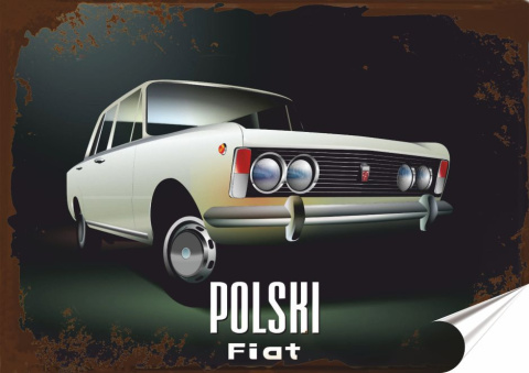 Fiat Plakat Samoprzylepny Retro Plakietka(motyw metalowego szyldu)#07367