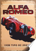 Alfa Romeo Plakat Samoprzylepny Plakietka(motyw metalowego szyldu)#07379