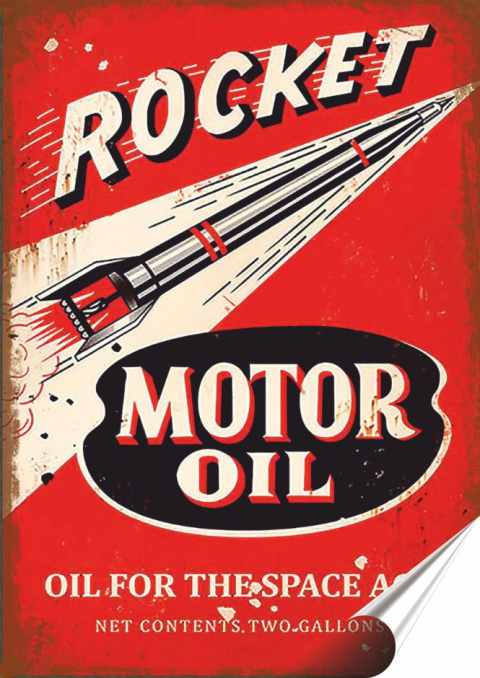 Motor Oil Plakat Samoprzylepny Plakietka(motyw metalowego szyldu)#07383