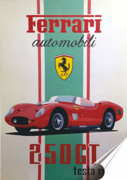 Ferrari Plakat Samoprzylepny Plakietka(motyw metalowego szyldu)#07461