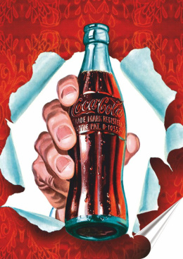 Coca Cola Plakat Samoprzylepny Plakietka(motyw metalowego szyldu)#07522