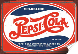 Pepsi Cola Plakat Samoprzylepny Plakietka(motyw metalowego szyldu)#07570