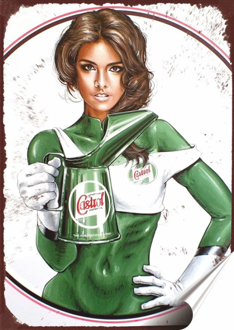 Castrol Plakat Samoprzylepny Plakietka(motyw metalowego szyldu)#07662