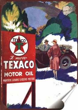 Texaco Plakat Samoprzylepny Plakietka(motyw metalowego szyldu)#07723