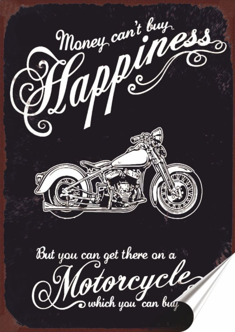 Motocykl Plakat Samoprzylepny Plakietka(motyw metalowego szyldu)#07753