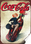 Coca Cola Plakat Samoprzylepny Plakietka(motyw metalowego szyldu)#07776