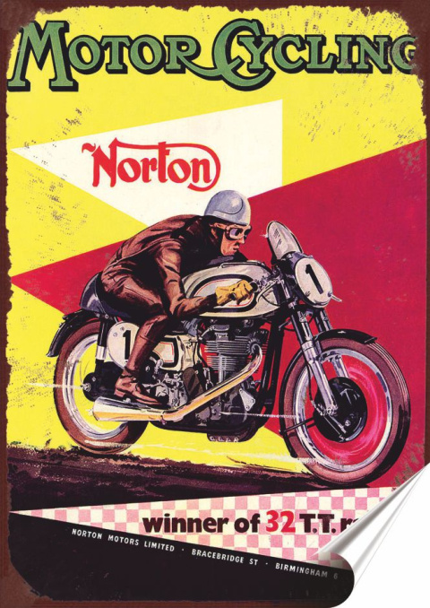 Norton Plakat Samoprzylepny Plakietka(motyw metalowego szyldu)#07855