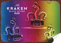 Rum Kraken Plakat Samoprzylepny Plakietka(motyw metalowego szyldu)#07886