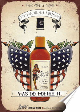 Rum Plakat Samoprzylepny Retro Plakietka(motyw metalowego szyldu)#07891