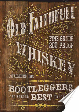 Whiskey Plakat Samoprzylepny Plakietka(motyw metalowego szyldu)#07892