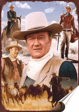 John Wayne Plakat Samoprzylepny Plakietka(motyw metalowego szyldu)#07923