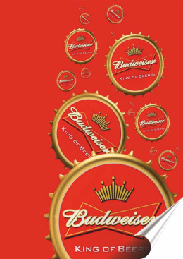 Budweiser Plakat Samoprzylepny Plakietka(motyw metalowego szyldu)#07974