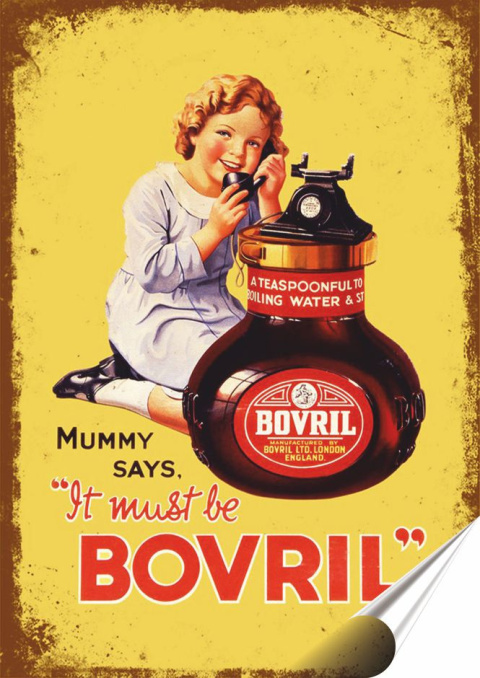 Bovril Plakat Samoprzylepny Retro Plakietka(motyw metalowego szyldu)#08041