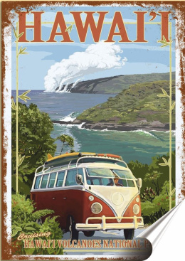 VW Bus Plakat Samoprzylepny Retro Plakietka(motyw metalowego szyldu)#08051