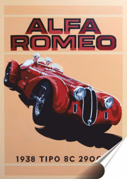 Alfa Romeo Plakat Samoprzylepny Plakietka(motyw metalowego szyldu)#08180