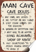 Cave Rules Plakat Samoprzylepny Plakietka(motyw metalowego szyldu)#08182