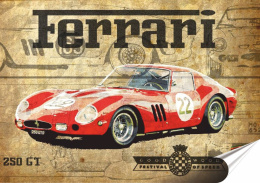 Ferrari Plakat Samoprzylepny Retro Plakietka(motyw metalowego szyldu)#08186