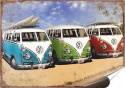 VW BUS Plakat Samoprzylepny Retro Plakietka(motyw metalowego szyldu)#08331