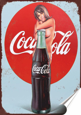 Coca Cola Plakat Samoprzylepny Plakietka(motyw metalowego szyldu)#08352