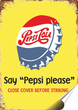 Pepsi Cola Plakat Samoprzylepny Plakietka(motyw metalowego szyldu)#08452