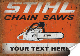 Stihl Plakat Samoprzylepny Retro Plakietka(motyw metalowego szyldu)#08518