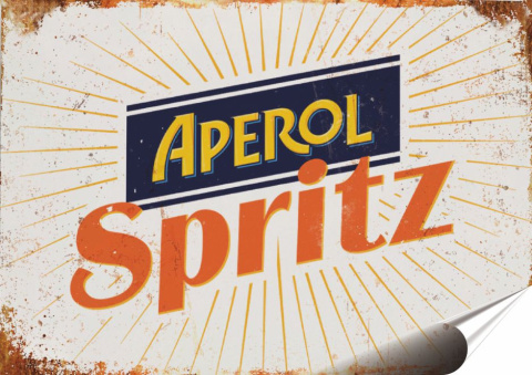 Aperpl Spritz Plakat Samoprzylepny Plakietka(motyw metalowego szyldu)#085