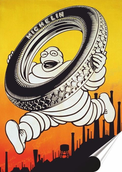 Michelin Plakat Samoprzylepny Plakietka(motyw metalowego szyldu)#08536