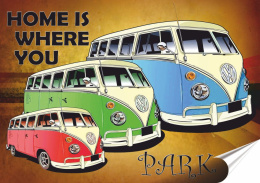 VW Bus Plakat Samoprzylepny Retro Plakietka(motyw metalowego szyldu)#08550