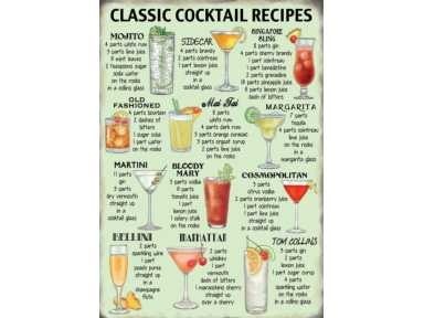 COCKTAIL METALOWY SZYLD PLAKAT RETRO #04086