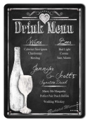 DRINK MENU METALOWY SZYLD PLAKAT VINTAGE #01885