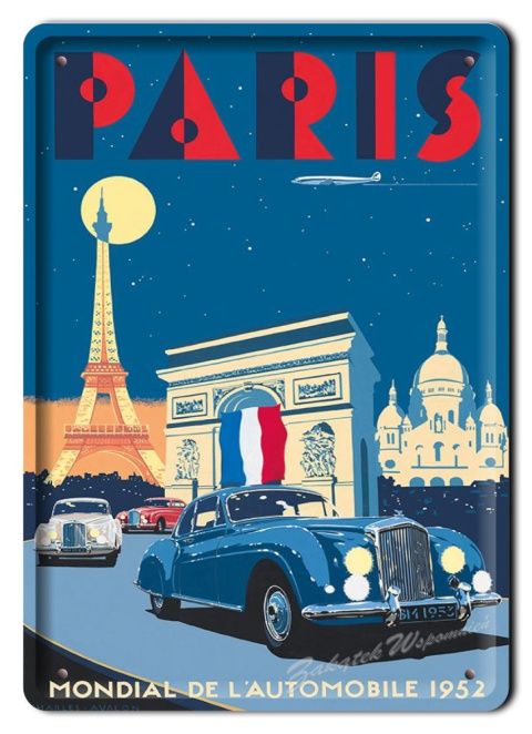 METALOWY SZYLD PLAKAT VINTAGE PARIS #02594