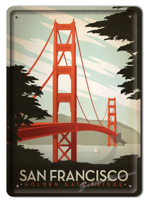 SAN FRANCISCO METALOWY SZYLD PLAKAT RETRO #04955